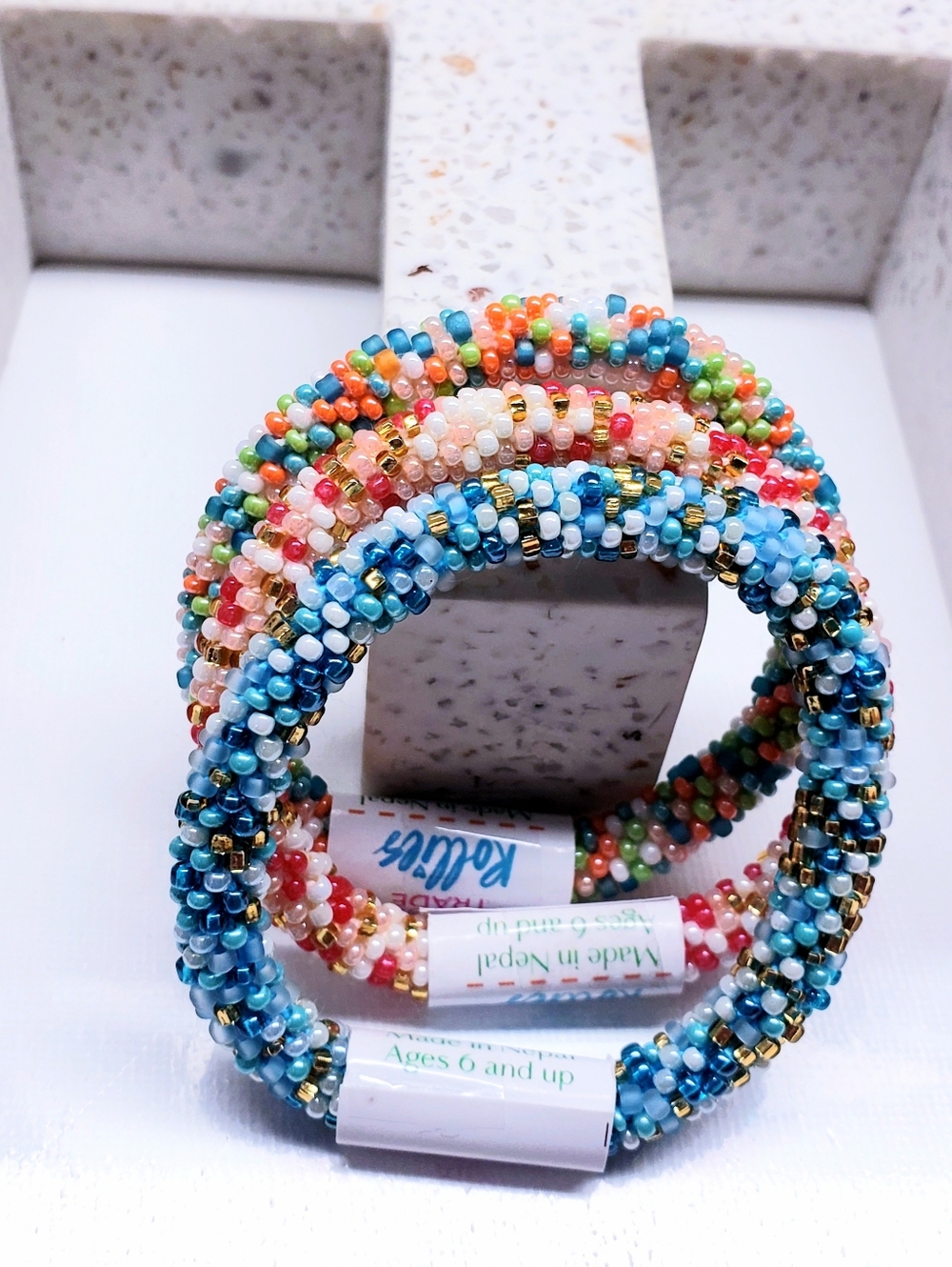 KIDS JEWELRY -The Original Rollies® Bracelet for Kids, 6" round, Nepal,#2 (3Pcs)